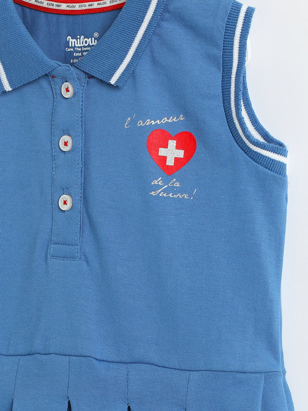 Milou Girls Cotton Printed Dress Blue - Milou - Care. The Swiss WayDress