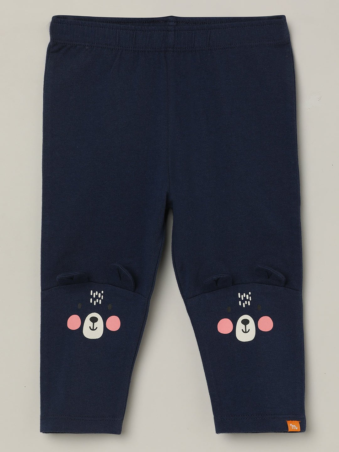 Milou Girls Cotton Printed Leggings Navy Blue Bear Print - Milou - Care. The Swiss WayLegging