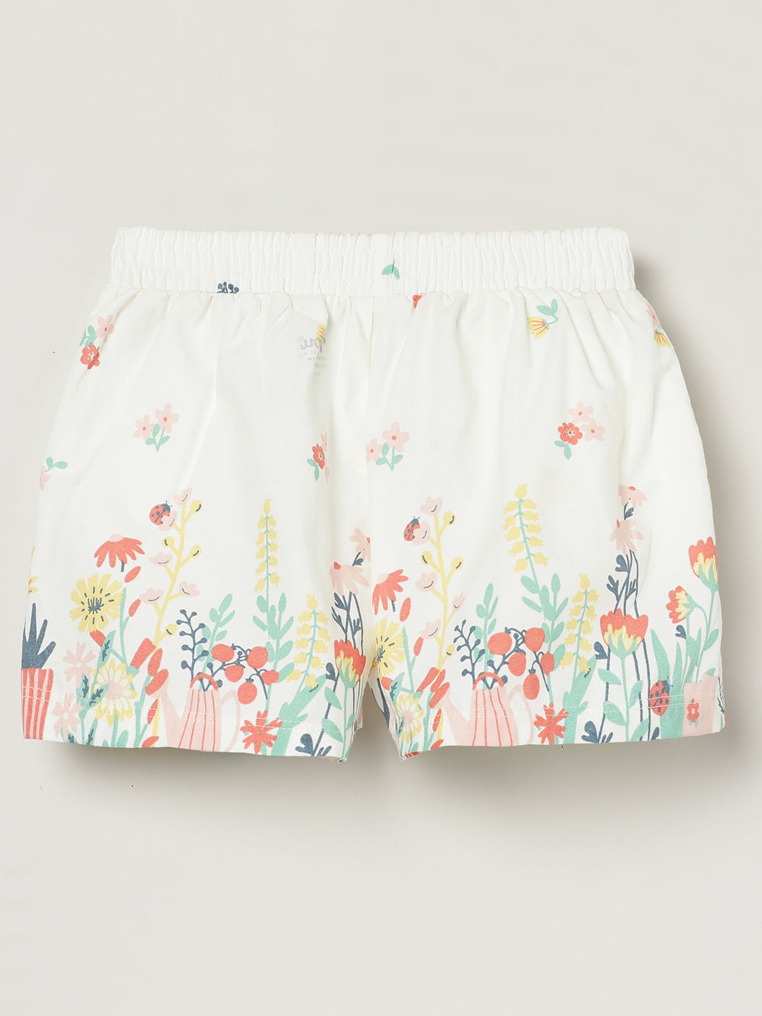 Milou Girls Cotton Printed Mid Thigh Length Shorts White Floral Print - Milou - Care. The Swiss WayShorts
