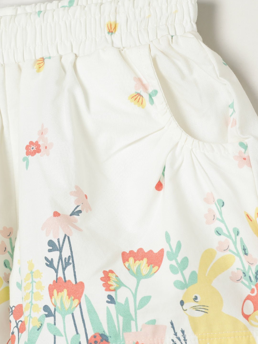 Milou Girls Cotton Printed Mid Thigh Length Shorts White Floral Print - Milou - Care. The Swiss WayShorts