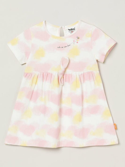 Milou Girls Cotton Solid Bio-Washed Dress Tie Dye Print - Milou - Care. The Swiss WayDress