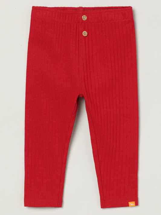Milou Girls Cotton Solid Full Length Leggings Red - Milou - Care. The Swiss WayLegging