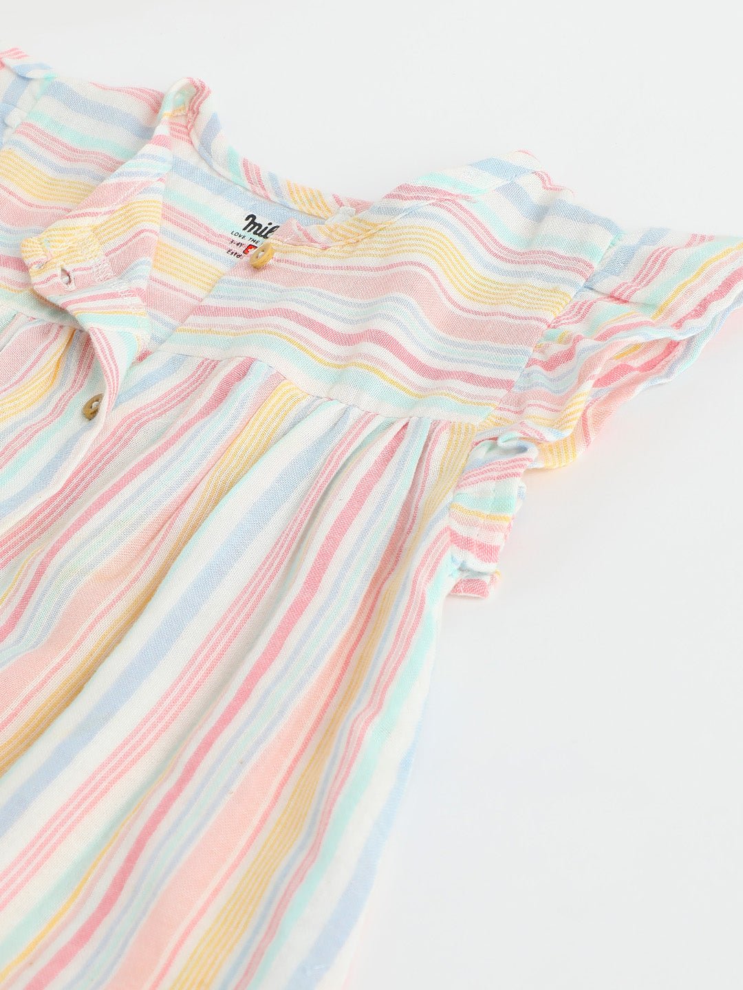 Milou Girls Cotton Striped Dress Pastel Stripe - Milou - Care. The Swiss WayDress
