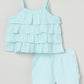 Milou Girls Flared Top & Shorts Co-ord Set Sky Blue Set - Milou - Care. The Swiss WaySets & Suits