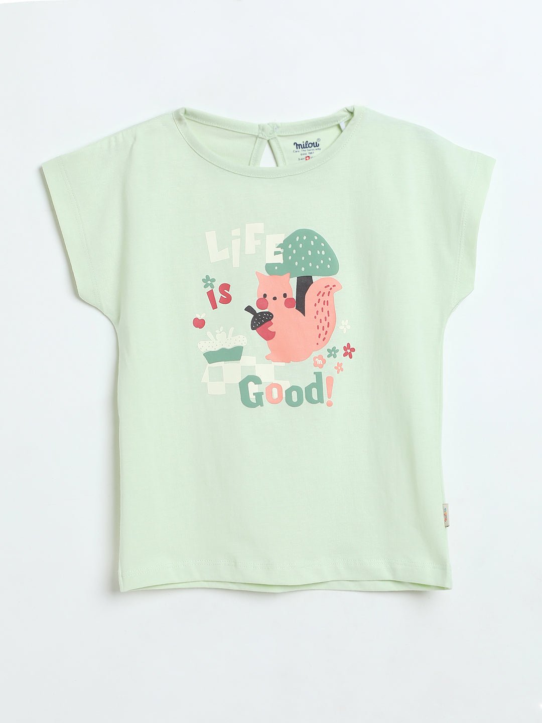 Milou Girls Graphic T-Shirt Mint Green - Milou - Care. The Swiss WayTops & T-shirts