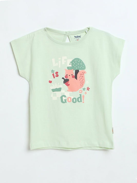 Milou Girls Graphic T-Shirt Mint Green - Milou - Care. The Swiss WayTops & T-shirts