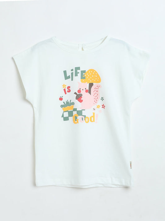 Milou Girls Graphic T-Shirt White - Milou - Care. The Swiss WayTops & T-shirts