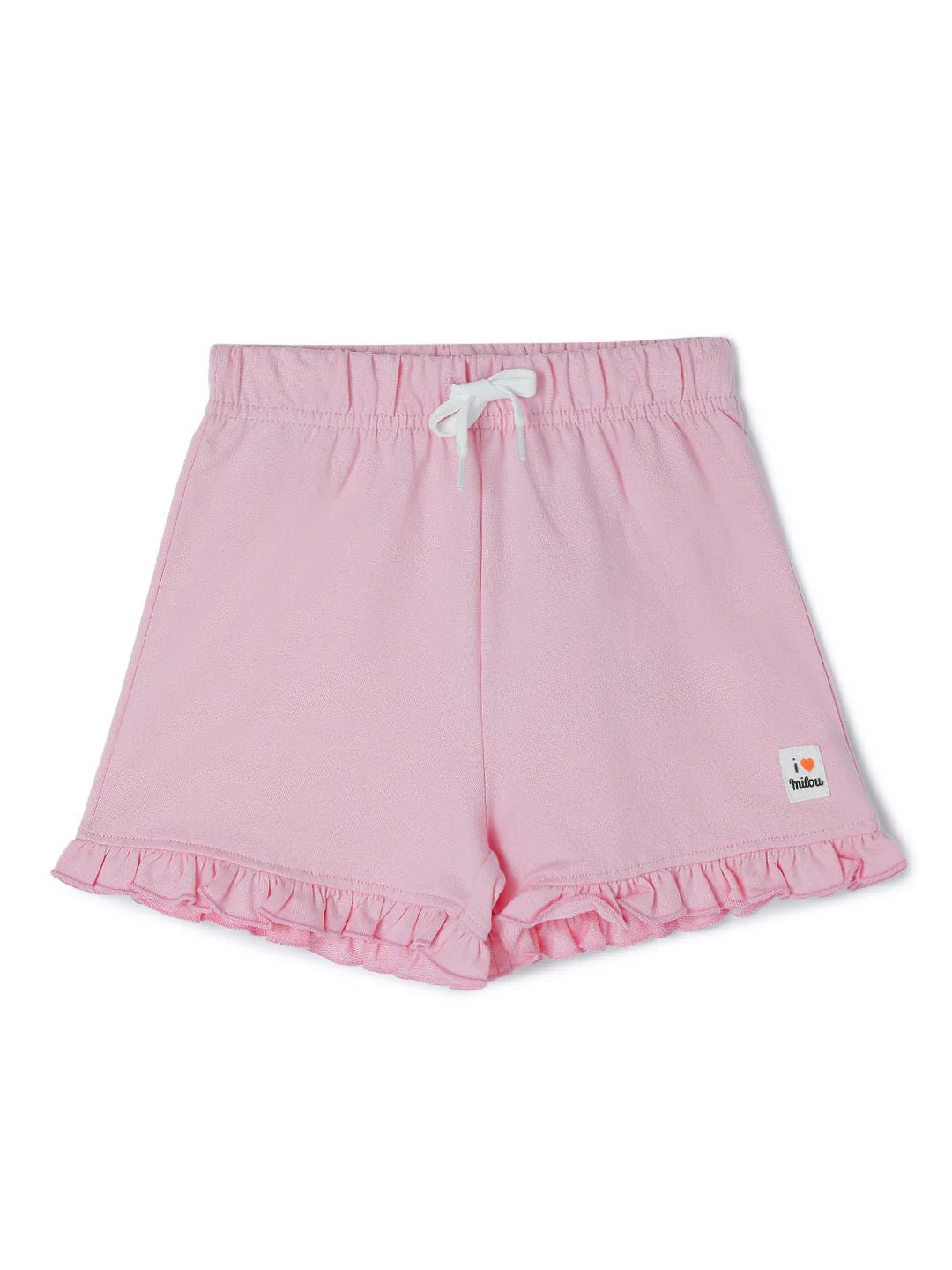 Milou Girls Mid Thigh Solid Frilled Hem Shorts Pink - Milou - Care. The Swiss WayShorts