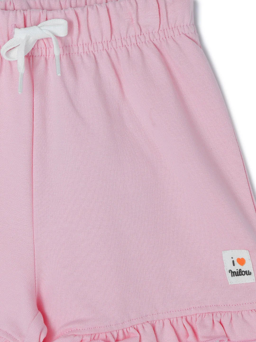 Milou Girls Mid Thigh Solid Frilled Hem Shorts Pink - Milou - Care. The Swiss WayShorts