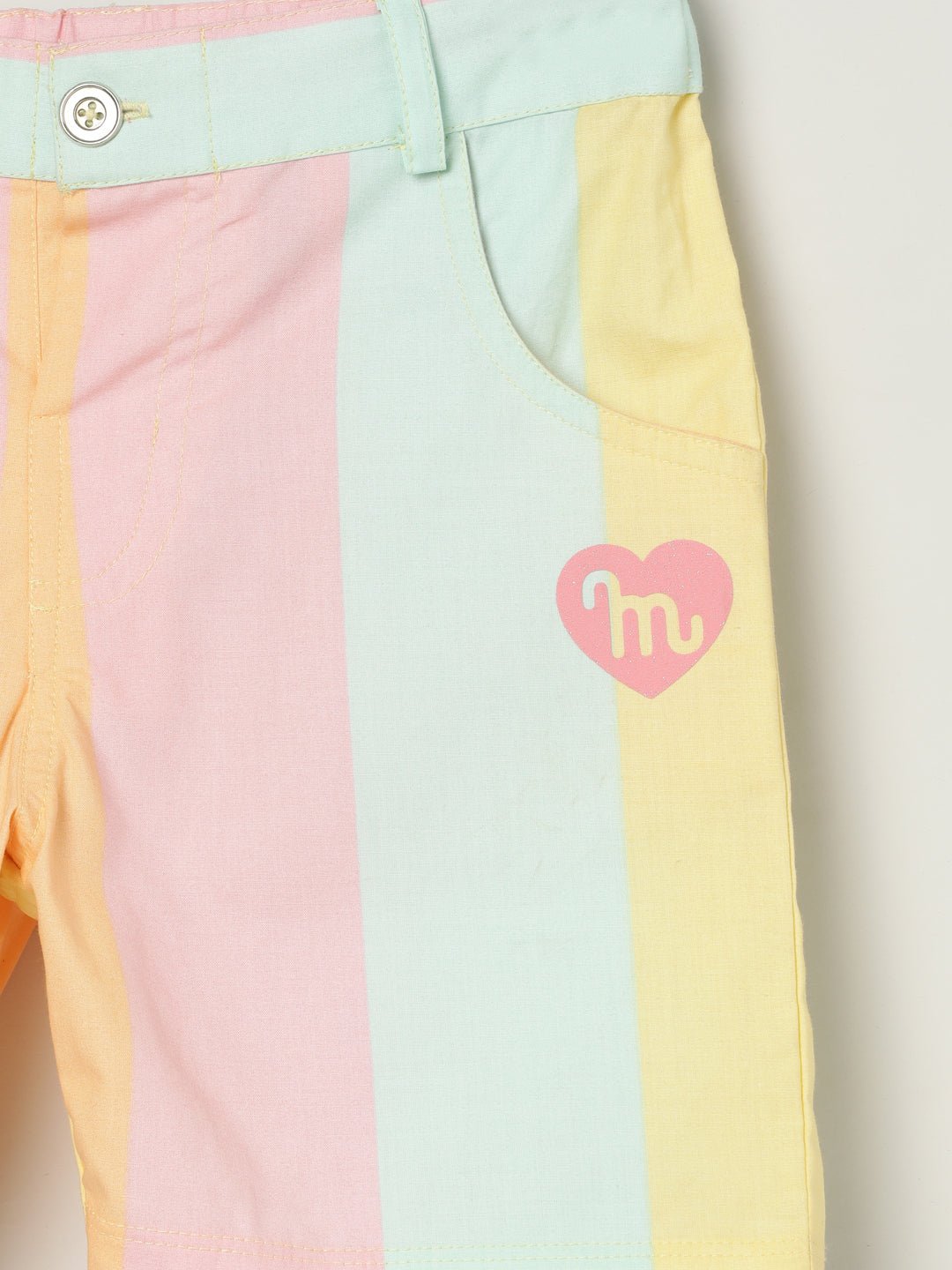 Milou Girls Pastel Stripe Cotton Shorts Pastel Stripe - Milou - Care. The Swiss WayShorts