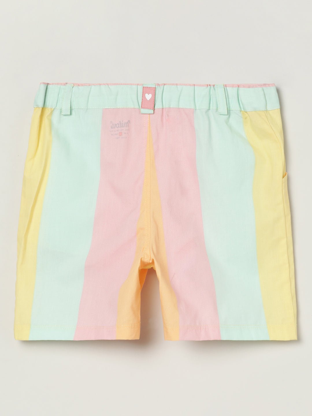 Milou Girls Pastel Stripe Cotton Shorts Pastel Stripe - Milou - Care. The Swiss WayShorts