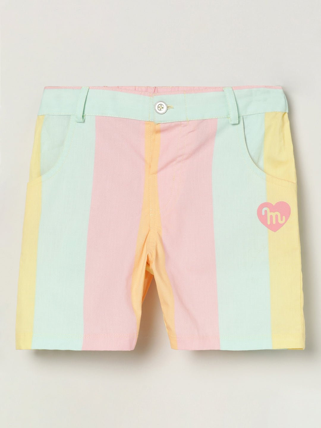 Milou Girls Pastel Stripe Cotton Shorts Pastel Stripe - Milou - Care. The Swiss WayShorts