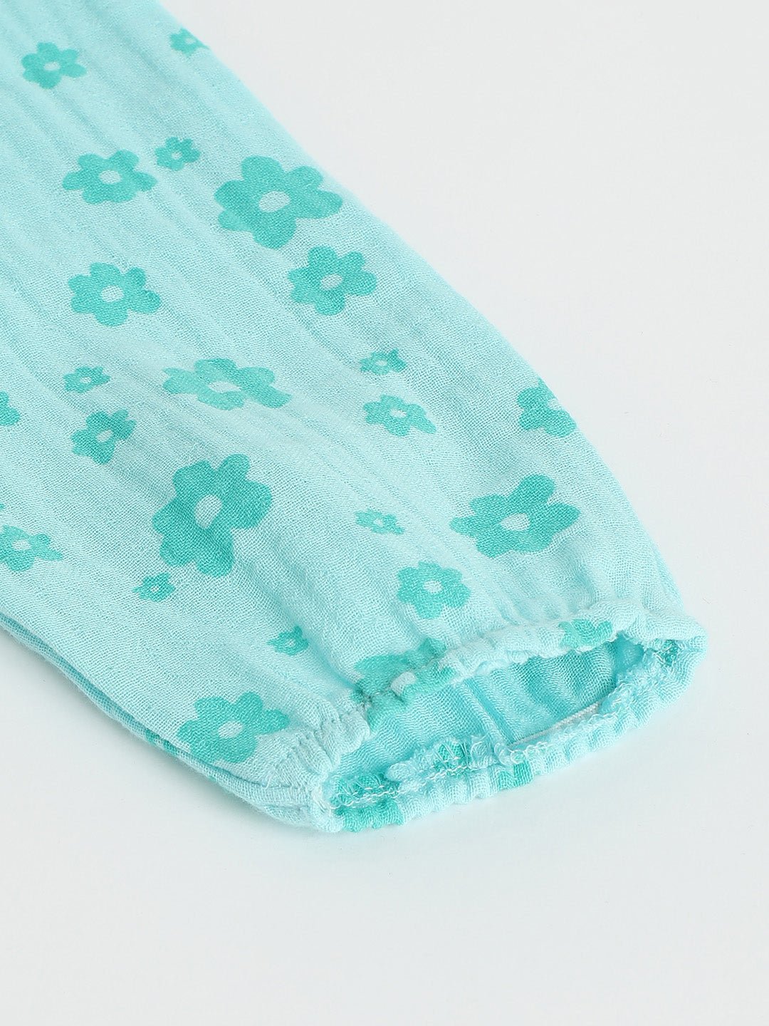 Milou Girls Printed Pull-Up Jogger Pants Mint Floral Print - Milou - Care. The Swiss WayJeans & Trousers