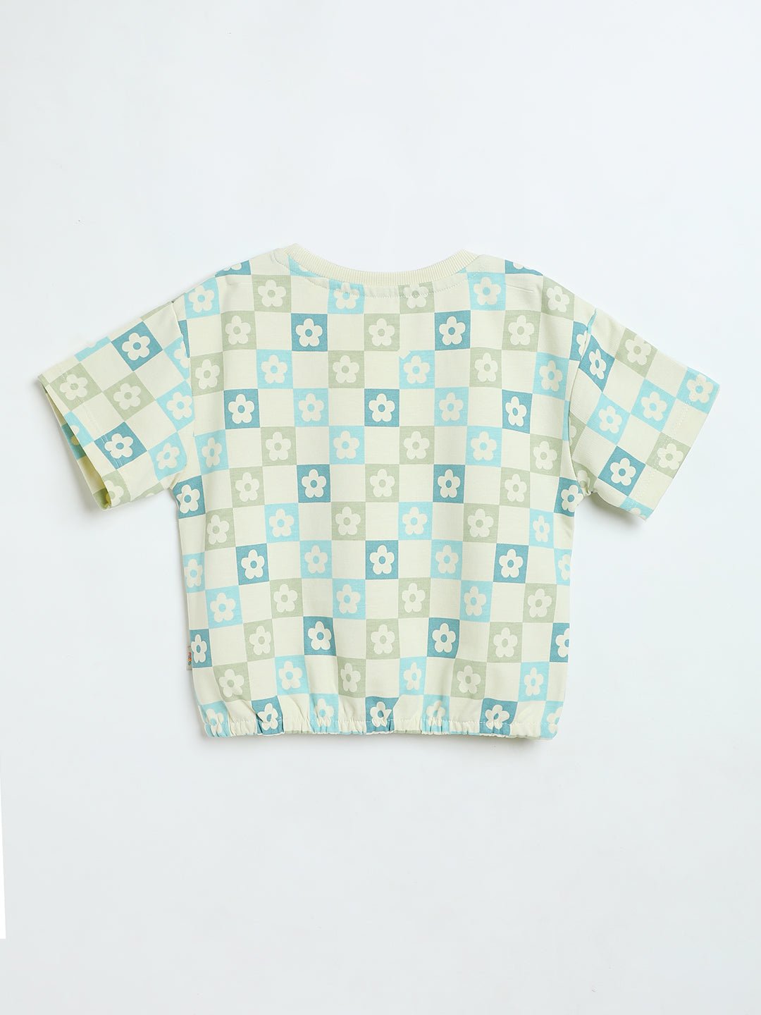 Milou Girls Printed T-Shirt Mint Check Print - Milou - Care. The Swiss WayTops & T-shirts
