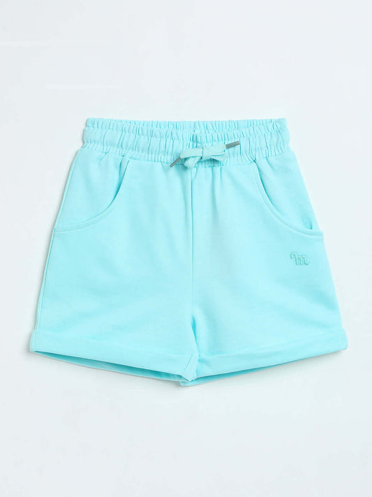 Milou Girls Whisper Blue Loopknit Shorts - Milou - Care. The Swiss WayShorts