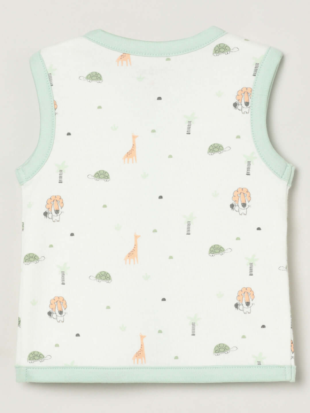 Milou Infant Cotton Sleeveless Bio-Washed Printed Jabla Set White Animal Print - Milou - Care. The Swiss WayJabla