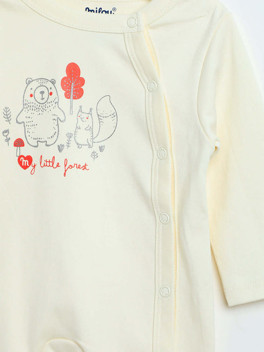 Milou Infant Girls Cotton Bodysuit Cream Graphic Print - Milou - Care. The Swiss WayBodysuit