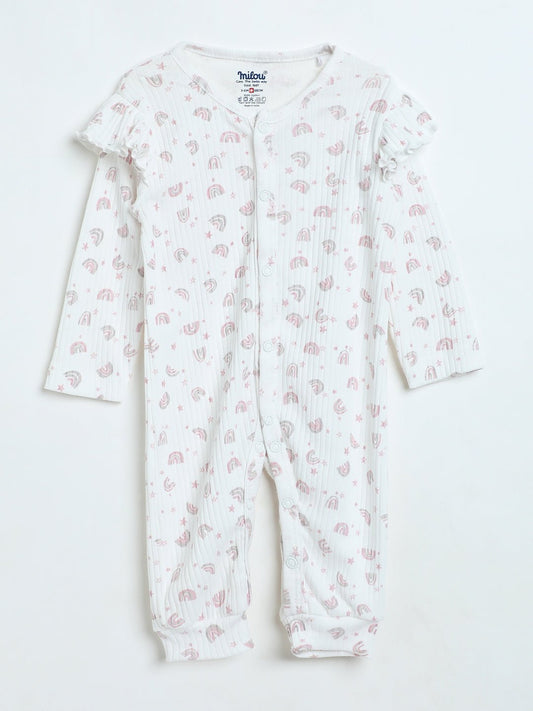 Milou Infant Girls Floral Print Bodysuit White - Milou - Care. The Swiss WayBodysuit