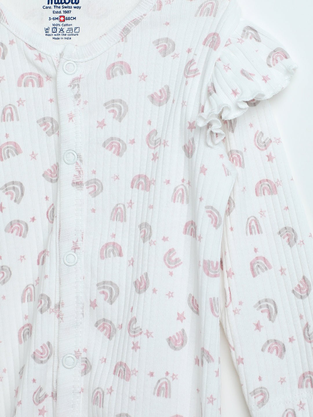 Milou Infant Girls Floral Print Bodysuit White - Milou - Care. The Swiss WayBodysuit