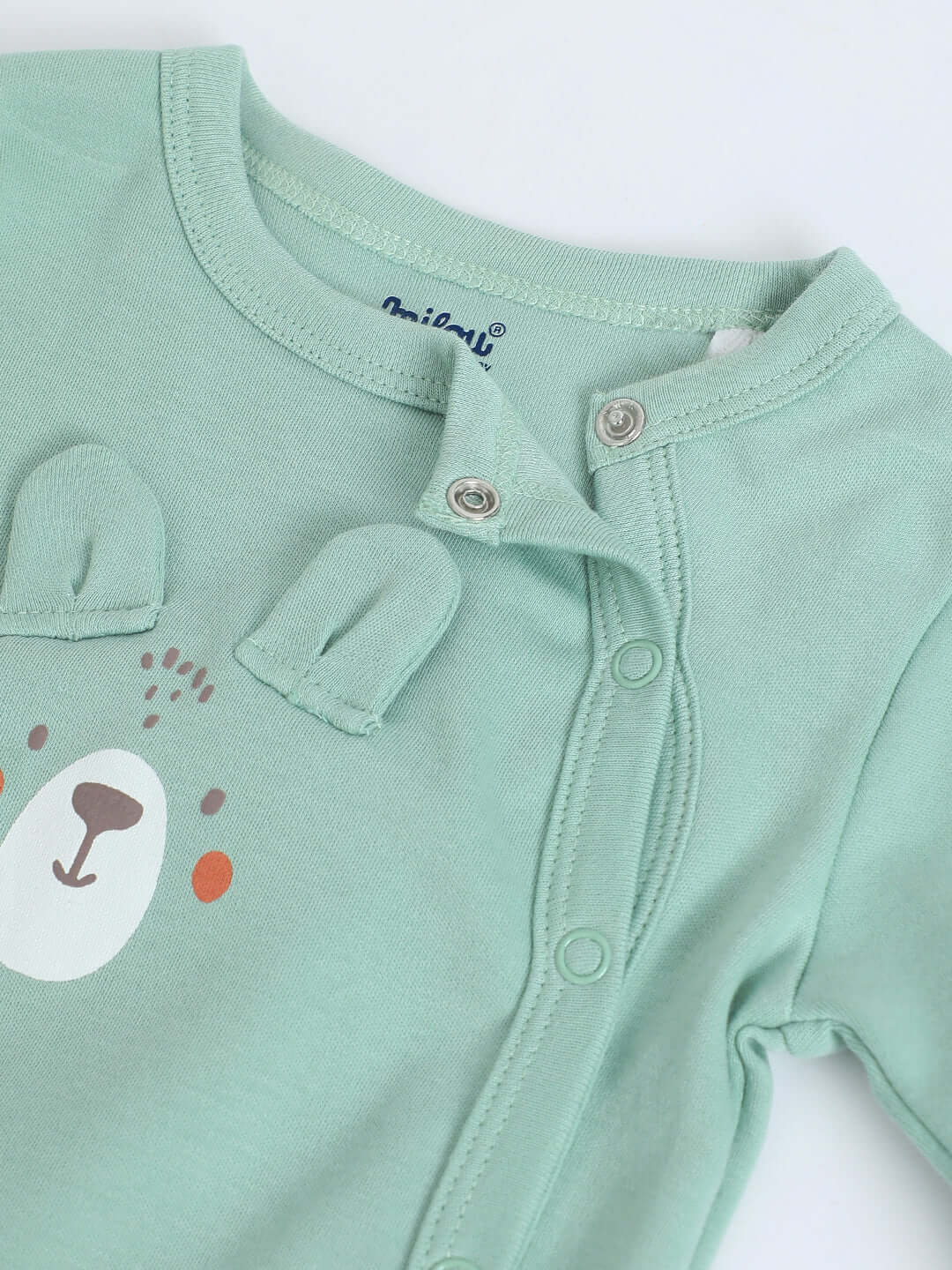 Milou Infant Unisex Cotton Bodysuit Mint Green Bear Print - Milou - Care. The Swiss WayBodysuit