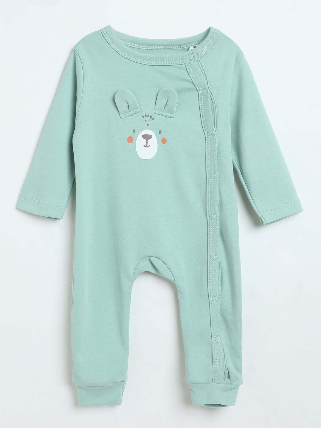 Milou Infant Unisex Cotton Bodysuit Mint Green Bear Print - Milou - Care. The Swiss WayBodysuit