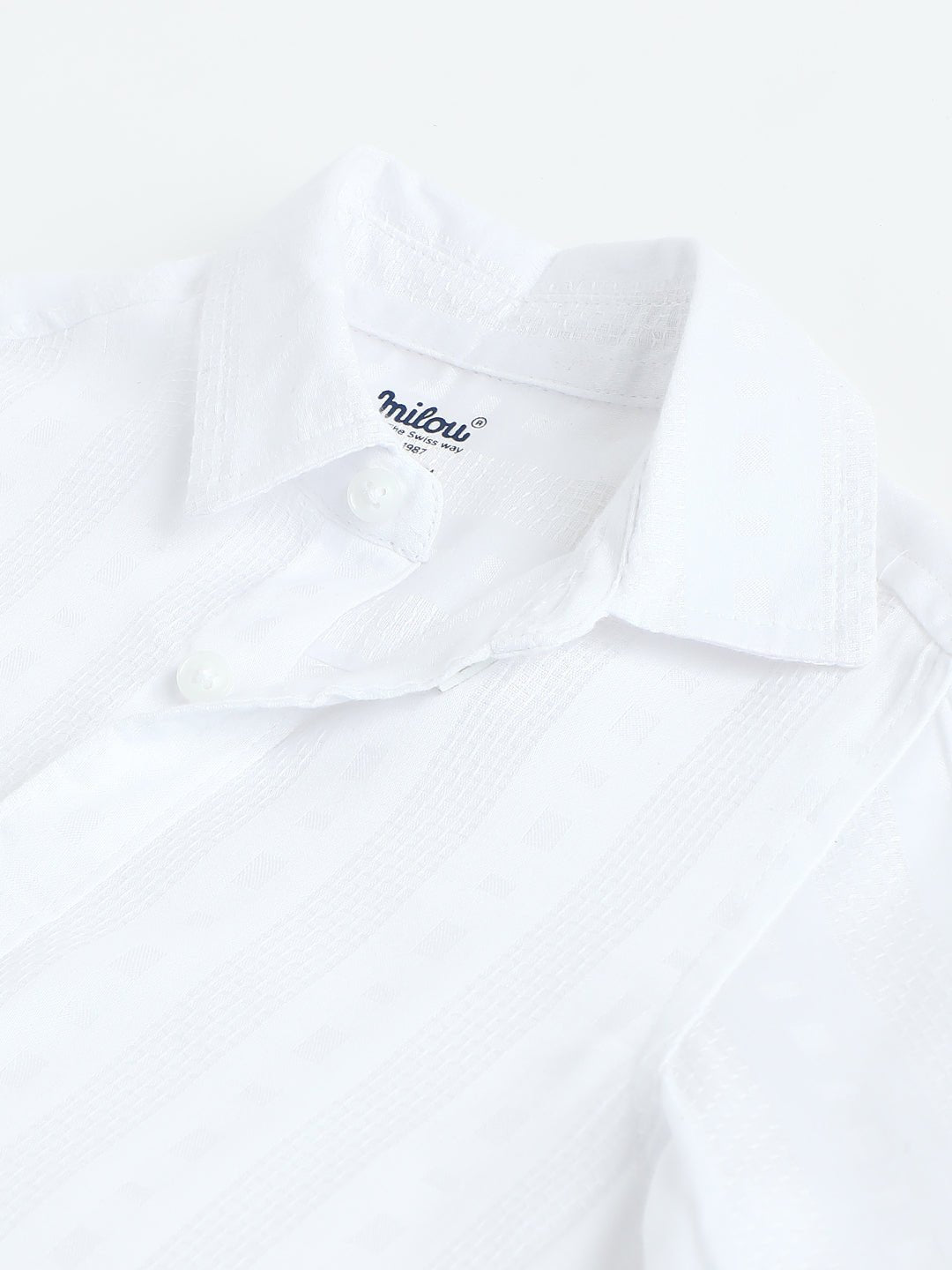 Milou Kids Boys Cotton Full Sleeve Bio-Washed Shirt White - Milou - Care. The Swiss WayShirt