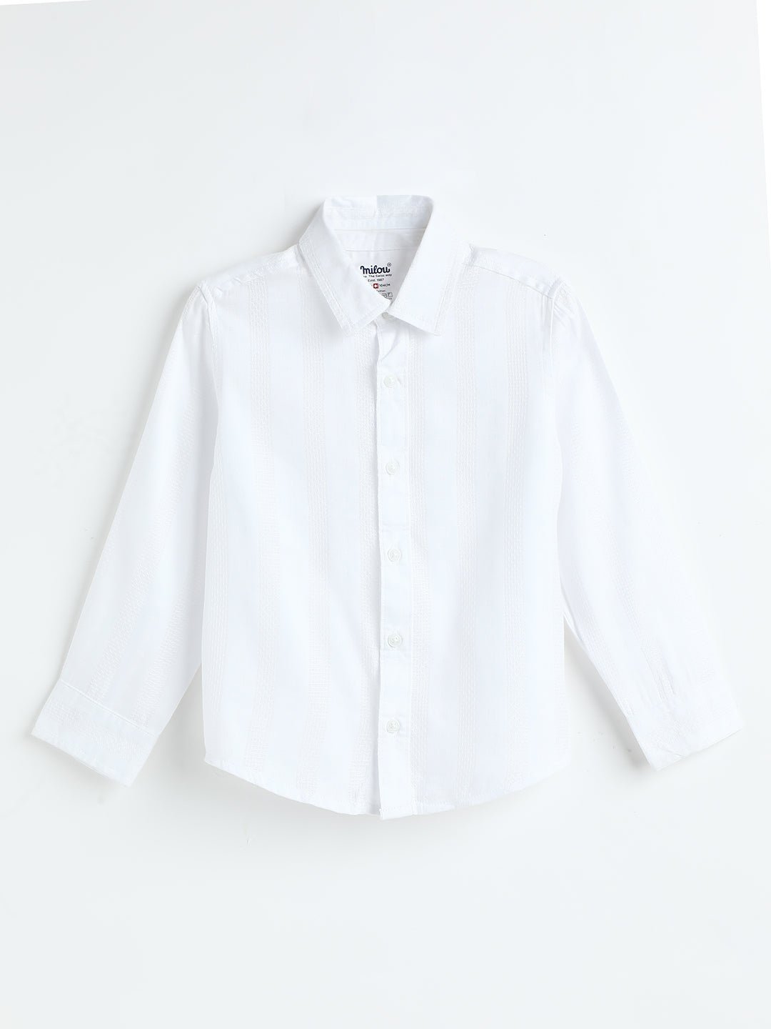 Milou Kids Boys Cotton Full Sleeve Bio-Washed Shirt White - Milou - Care. The Swiss WayShirt