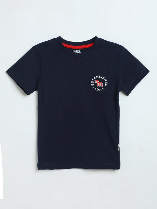 Milou Kids Boys Cotton Graphic T-Shirt Navy Blue - Milou - Care. The Swiss WayT-Shirt
