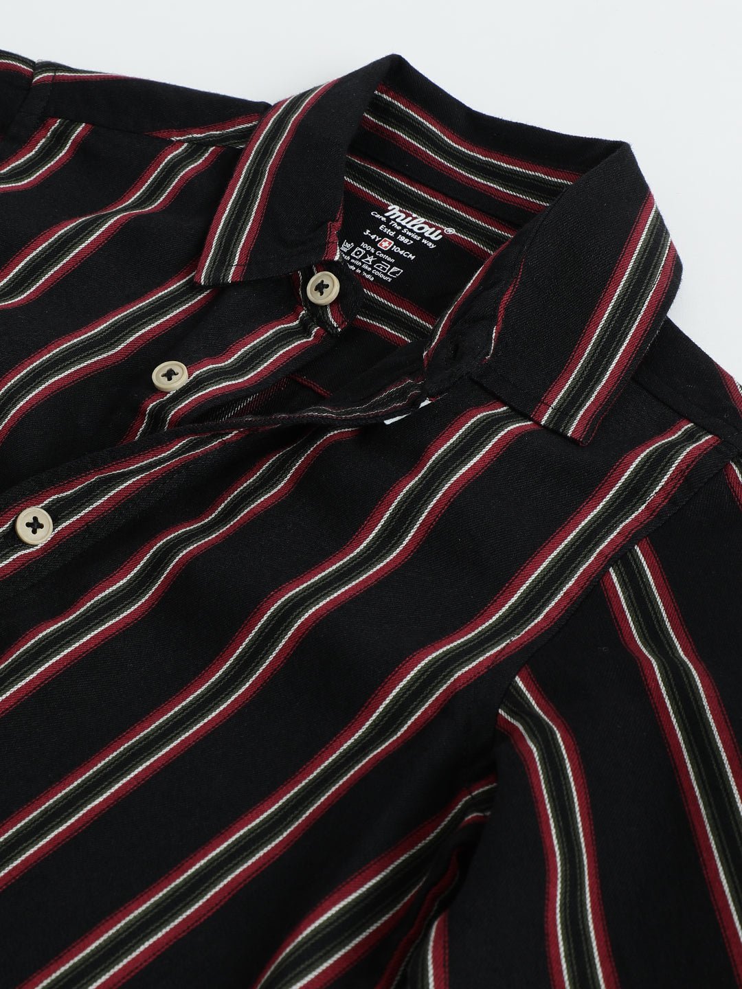 Milou Kids Cotton Full Sleeves Striped Bio-washed Shirt For Boys - Milou - Care. The Swiss WayShirt