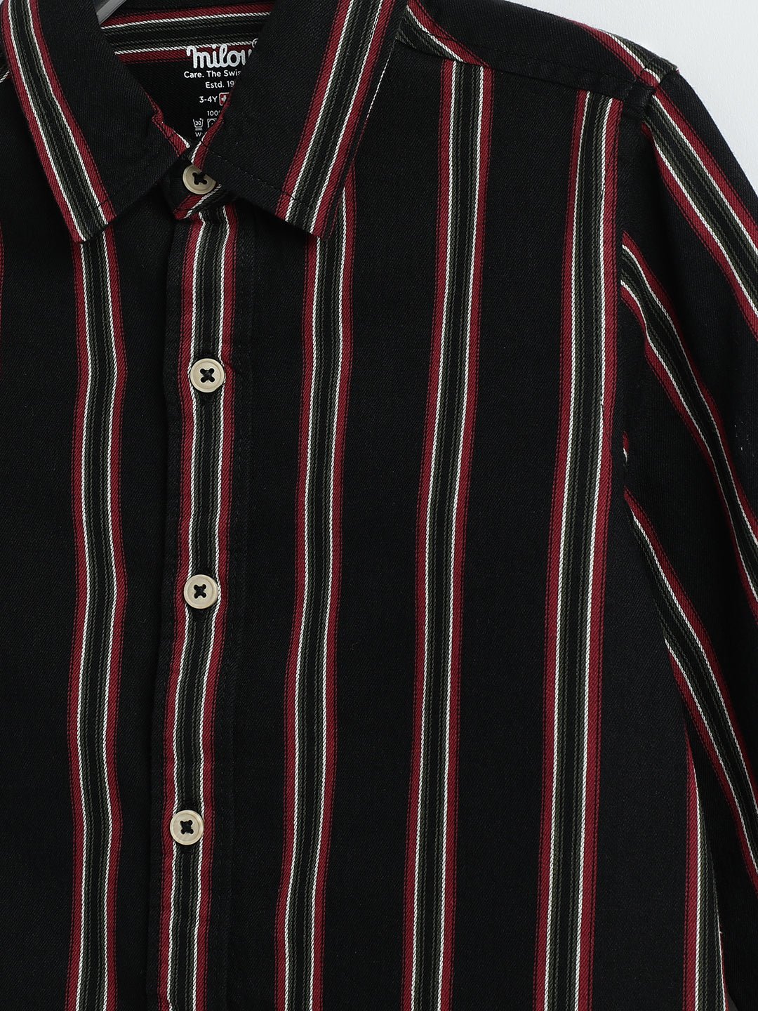 Milou Kids Cotton Full Sleeves Striped Bio-washed Shirt For Boys - Milou - Care. The Swiss WayShirt