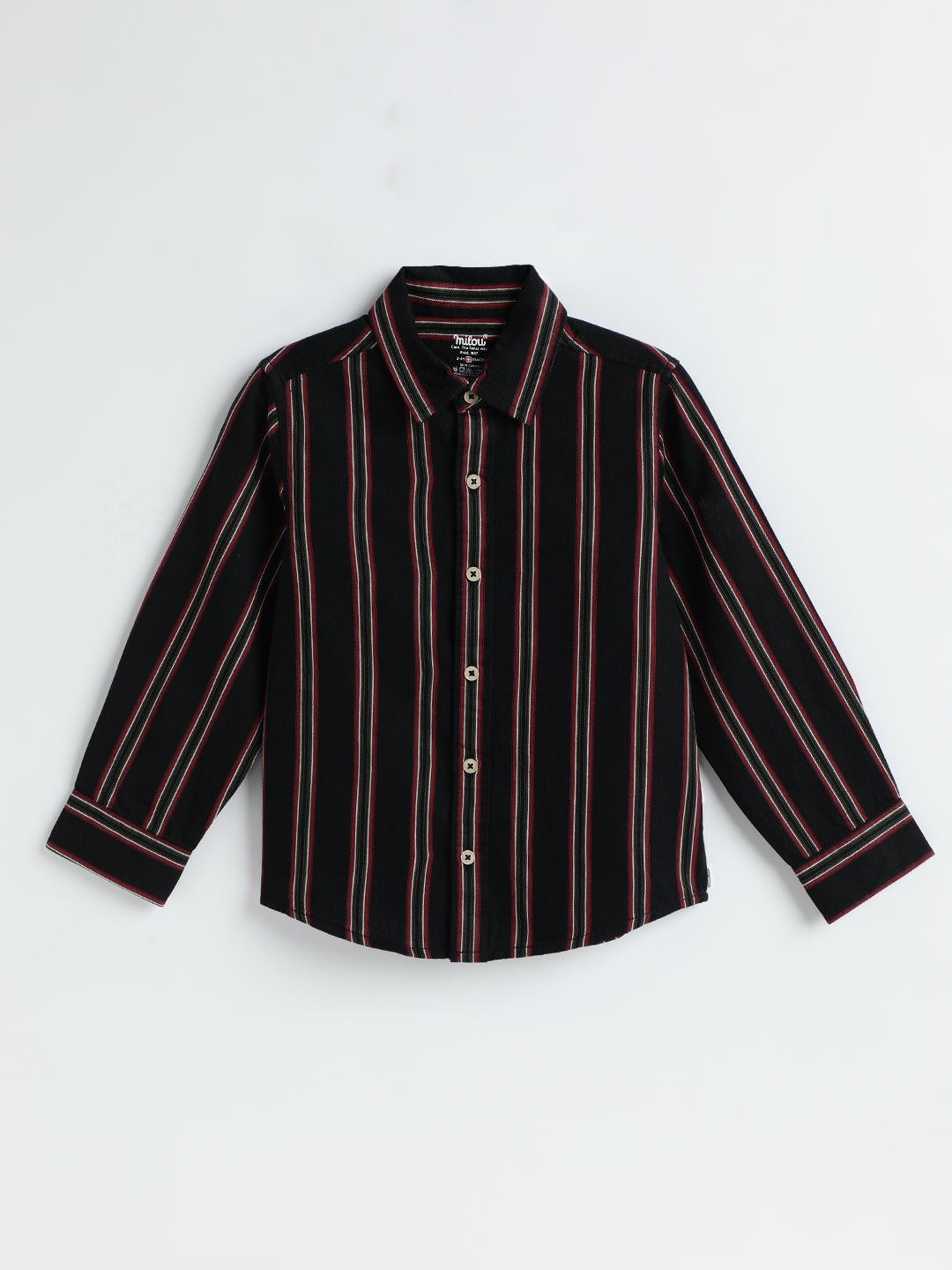 Milou Kids Cotton Full Sleeves Striped Bio-washed Shirt For Boys - Milou - Care. The Swiss WayShirt