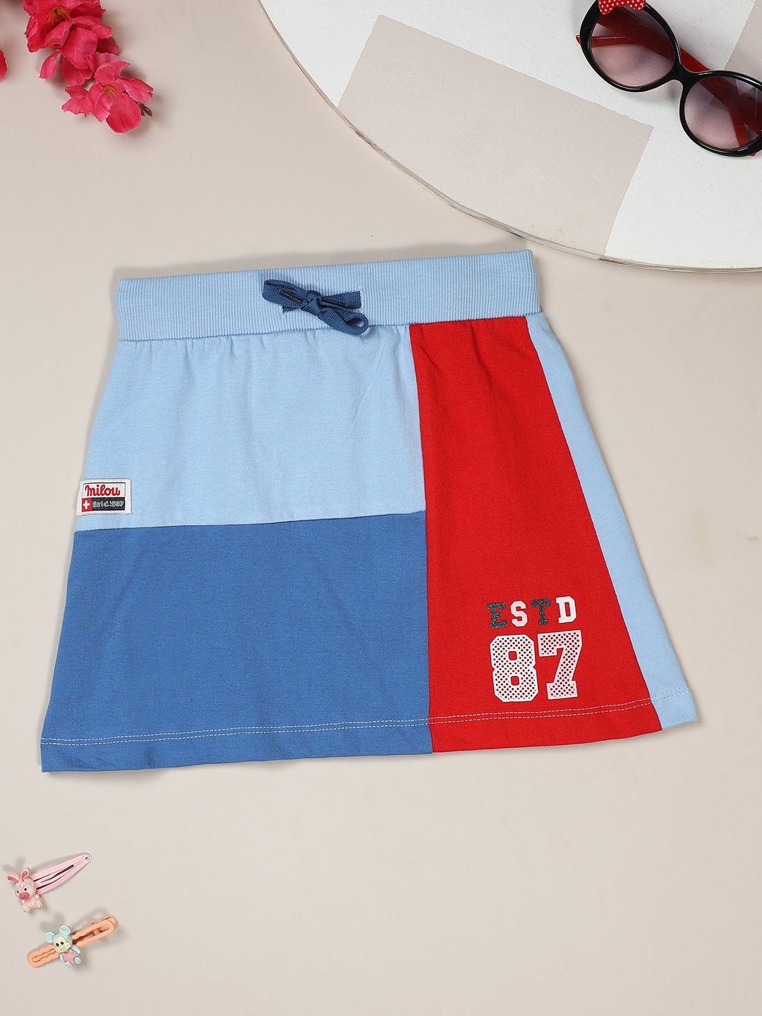 Milou Kids Girls Cotton Bio-Washed Printed Skirt Blue - Milou - Care. The Swiss WaySkirt