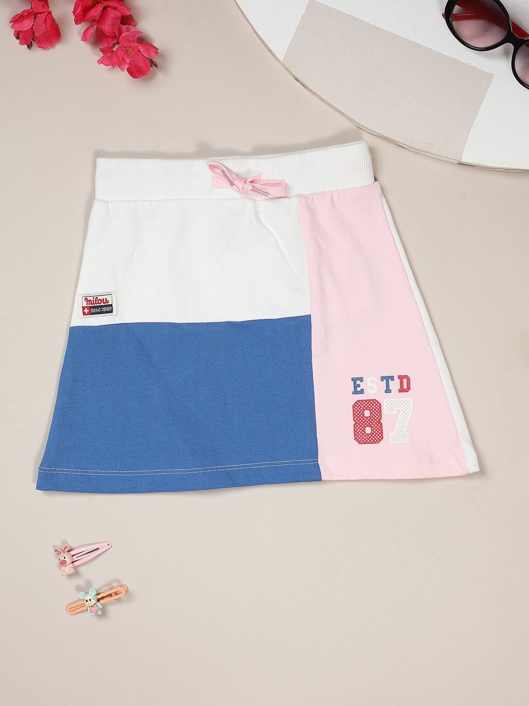 Milou Kids Girls Cotton Bio-Washed Printed Skirt White - Milou - Care. The Swiss WaySkirt