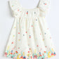 Milou Toddler Girls Cotton Printed Dress White Floral Print - Milou - Care. The Swiss WayDress