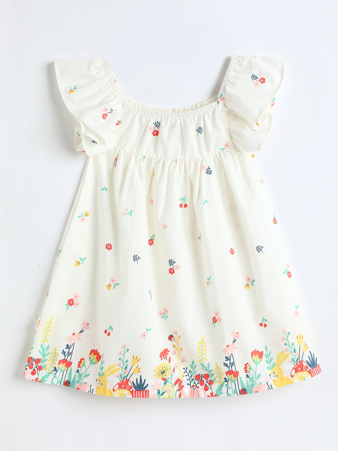Milou Toddler Girls Cotton Printed Dress White Floral Print - Milou - Care. The Swiss WayDress