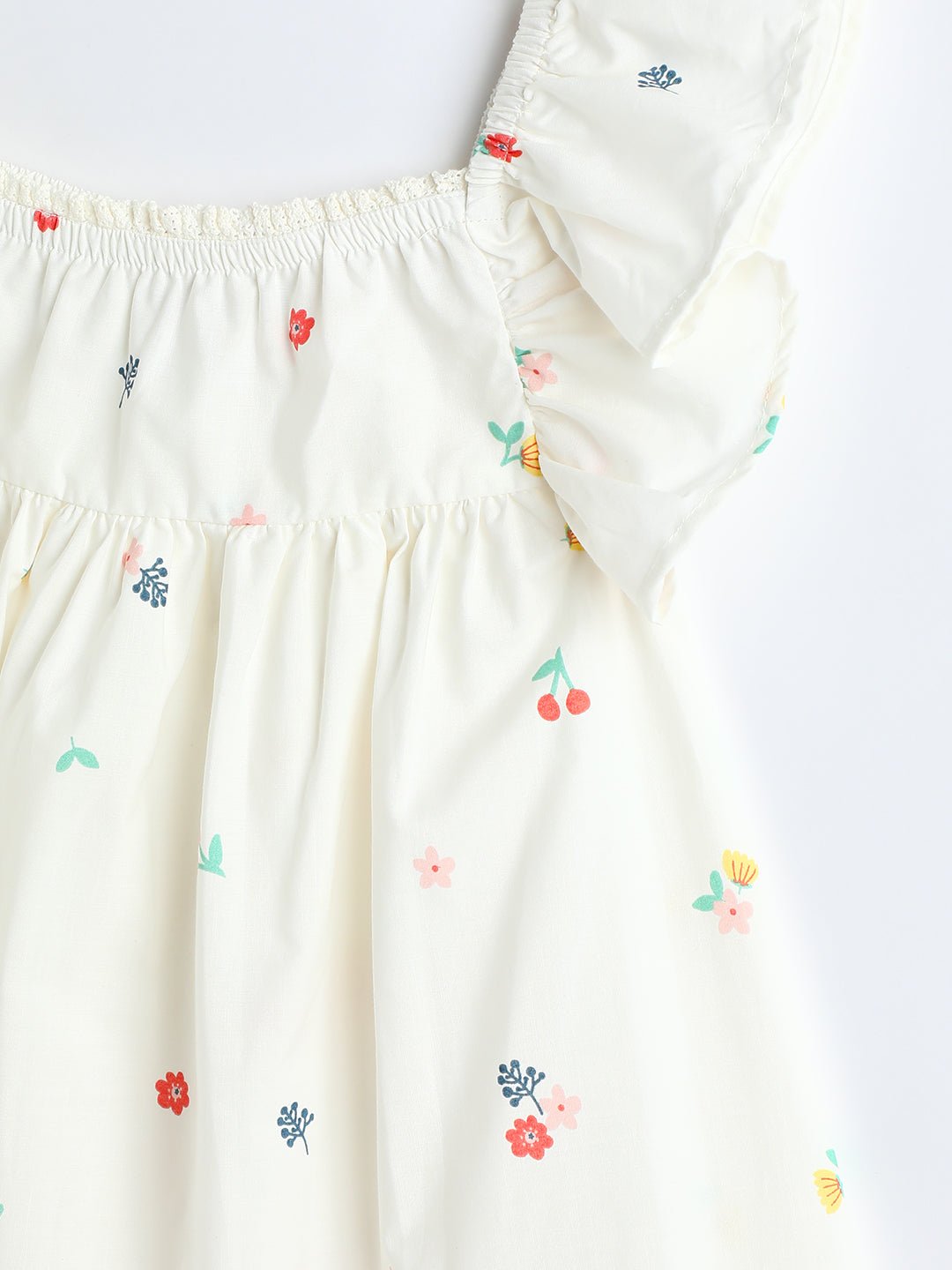 Milou Toddler Girls Cotton Printed Dress White Floral Print - Milou - Care. The Swiss WayDress