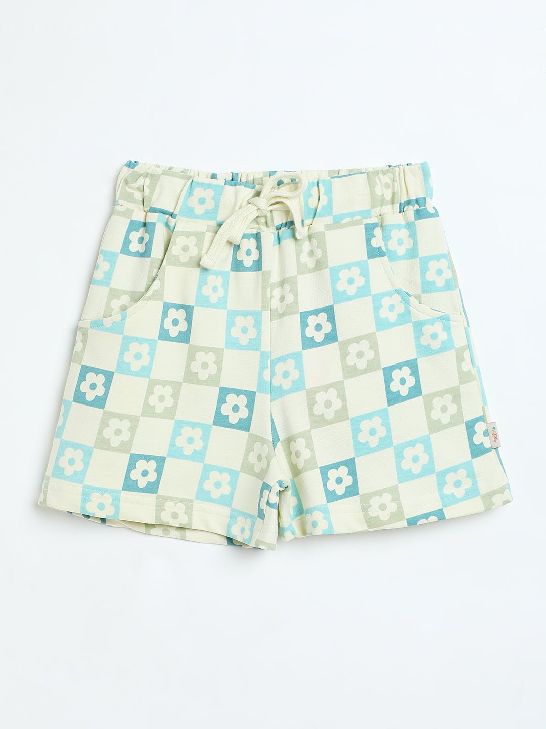 Milou Toddler Girls Cotton Shorts Light Blue Check - Milou - Care. The Swiss WayShorts