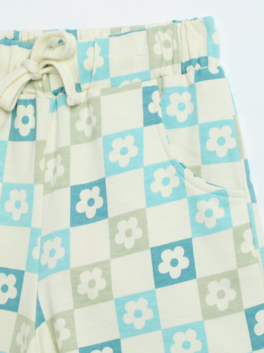 Milou Toddler Girls Cotton Shorts Light Blue Check - Milou - Care. The Swiss WayShorts