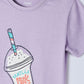 Milou Toddler Girls Half Sleeve Printed T-Shirt Lavender Drink Print - Milou - Care. The Swiss WayTops & T-shirts