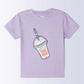 Milou Toddler Girls Half Sleeve Printed T-Shirt Lavender Drink Print - Milou - Care. The Swiss WayTops & T-shirts