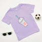 Milou Toddler Girls Half Sleeve Printed T-Shirt Lavender Drink Print - Milou - Care. The Swiss WayTops & T-shirts