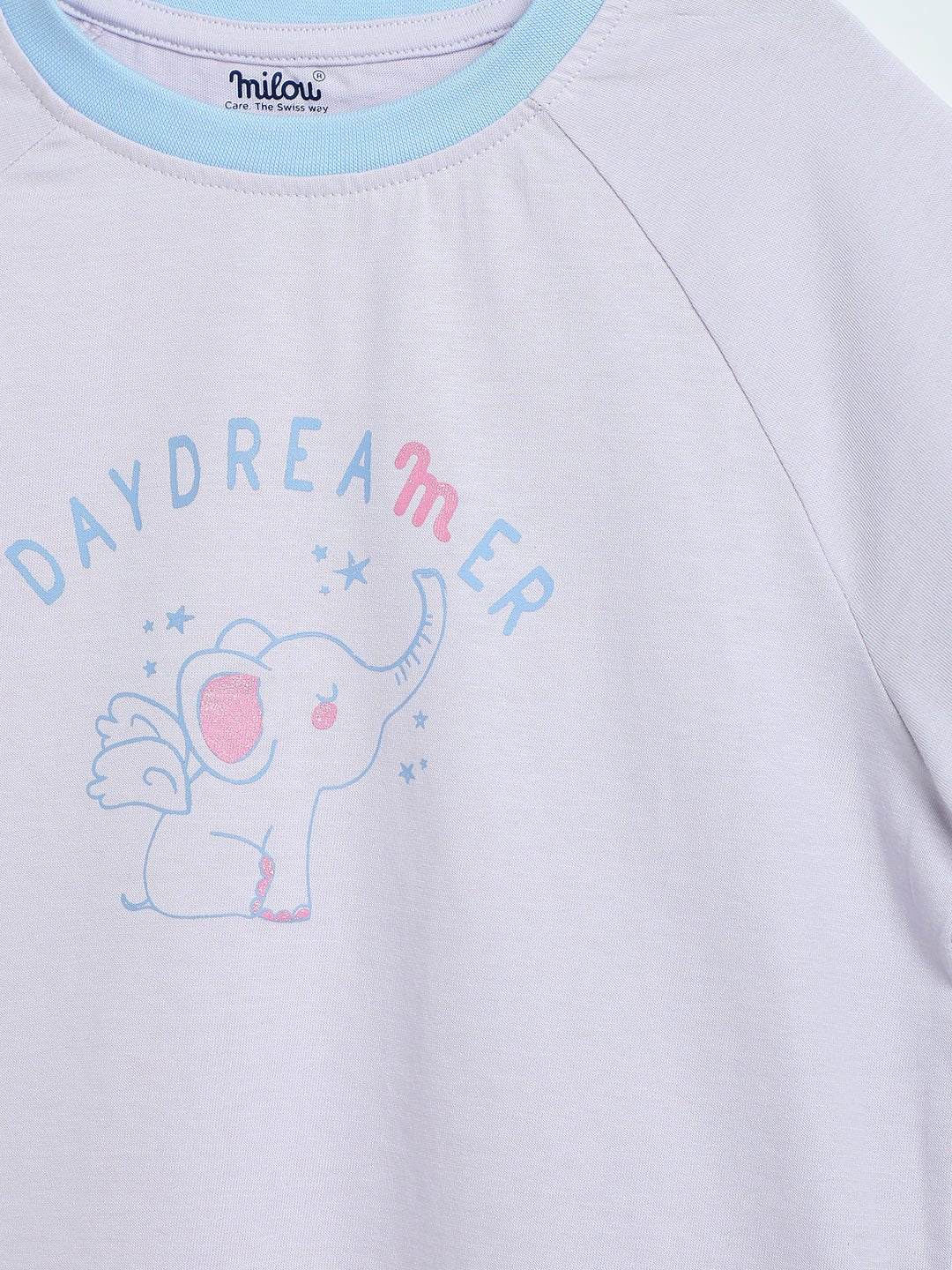 Milou Toddler Girls Lavender Blue Cotton T-Shirt - Milou - Care. The Swiss WayTops & T-shirts