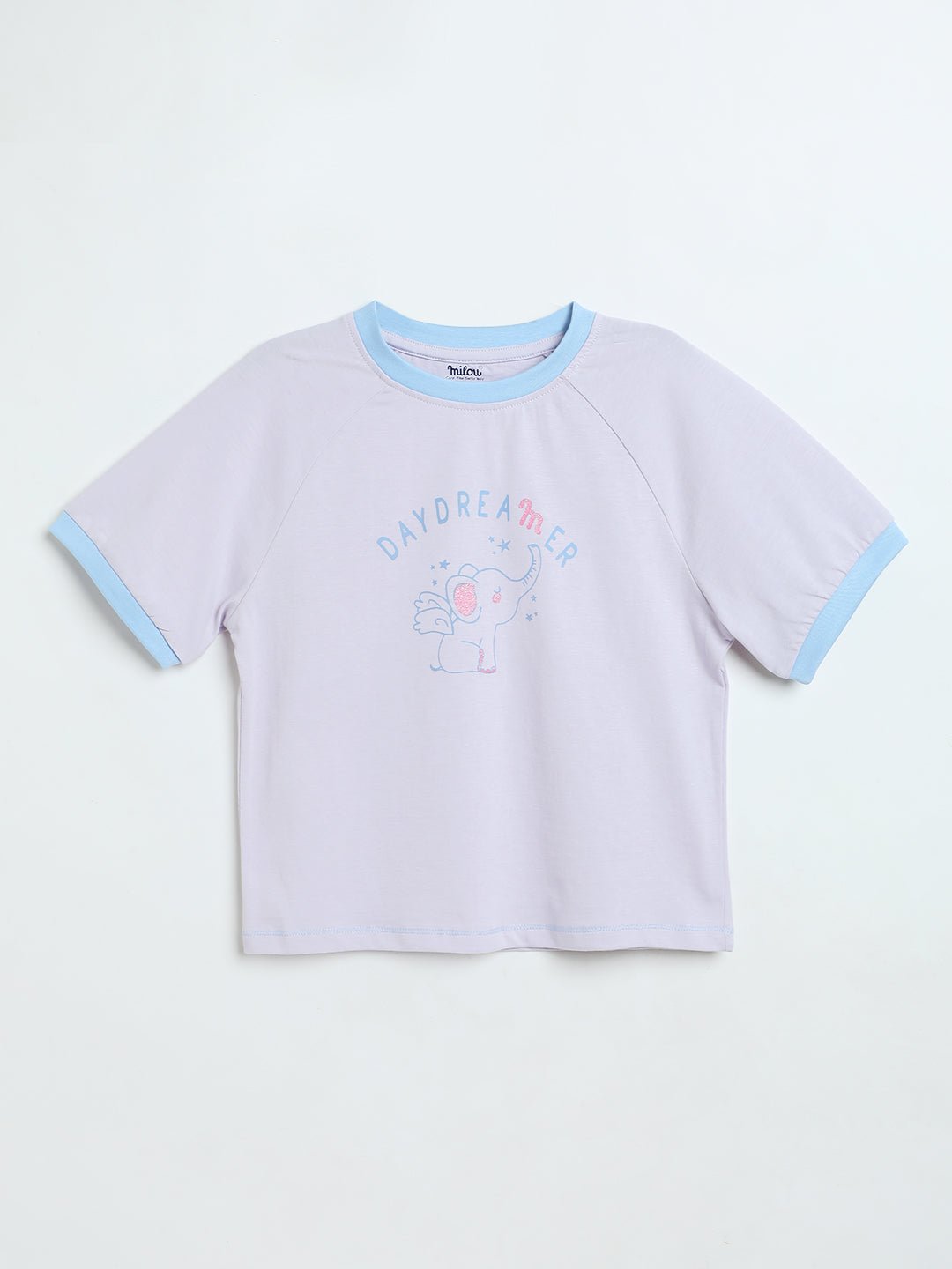 Milou Toddler Girls Lavender Blue Cotton T-Shirt - Milou - Care. The Swiss WayTops & T-shirts