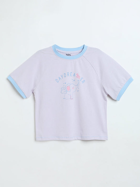 Milou Toddler Girls Lavender Blue Cotton T-Shirt - Milou - Care. The Swiss WayTops & T-shirts