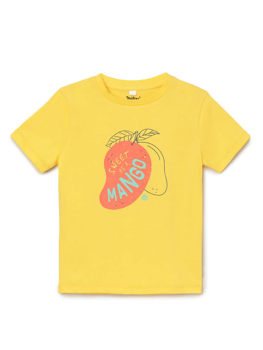 Milou Toddler Girls Printed T-Shirt Yellow Mango Print - Milou - Care. The Swiss WayTops & T-shirts